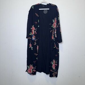 Dress Forum Womens Floral Maxi Long Kimono Cardigan Pockets Sz Med NWT Vacation